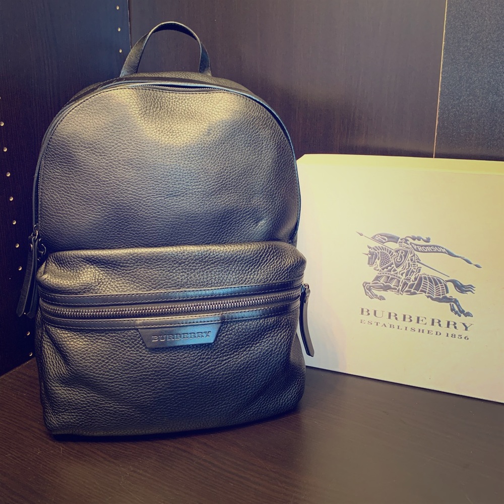 Authentic Burberry Grainy Leather Backpack